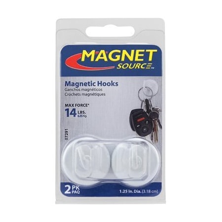 Master Magnetics 2PK WHT Magnet AP Hook 7291